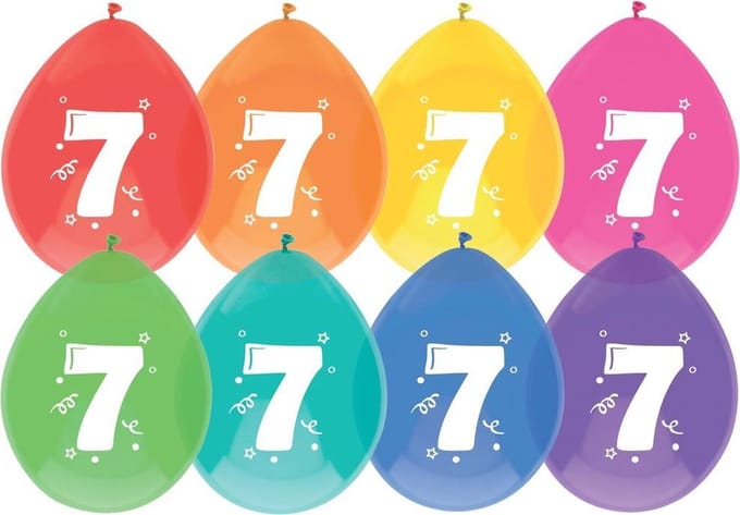 40 x ballonnen - 7 jaar - 30cm