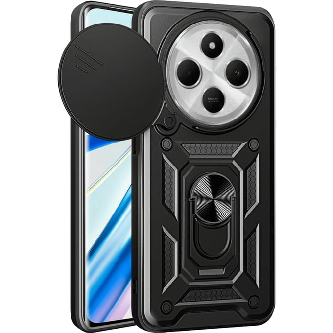 CaseBody Xiaomi Redmi 14C Shield Case met Camera-slider Zwart