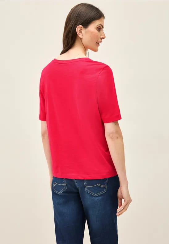 Basic shirt met V-hals