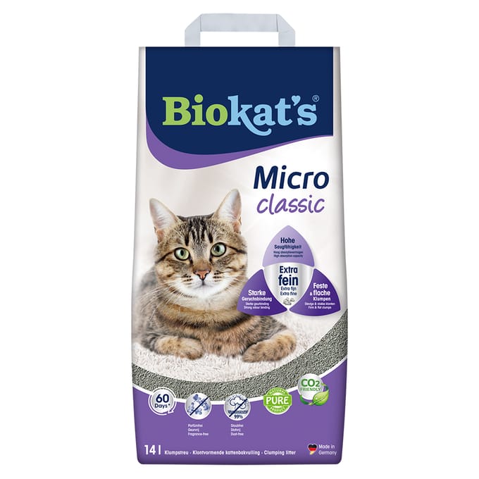 Biokat's Micro Classic - 14 L - Kattenbakvulling - Klontvormend - Zonder geur