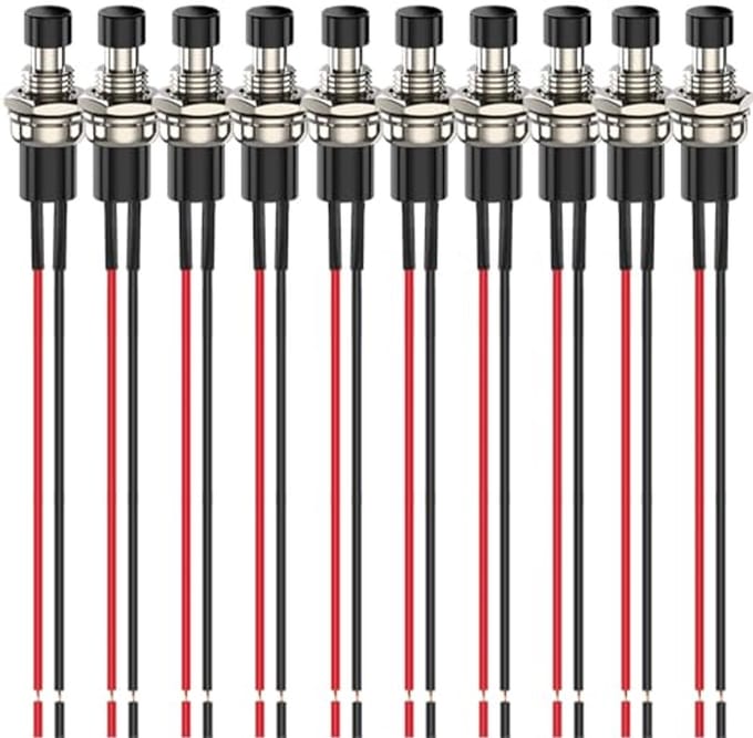 Mini Momentary Drukknop 10st 7mm voor Modelspoor - AAN/UIT Schakelaar