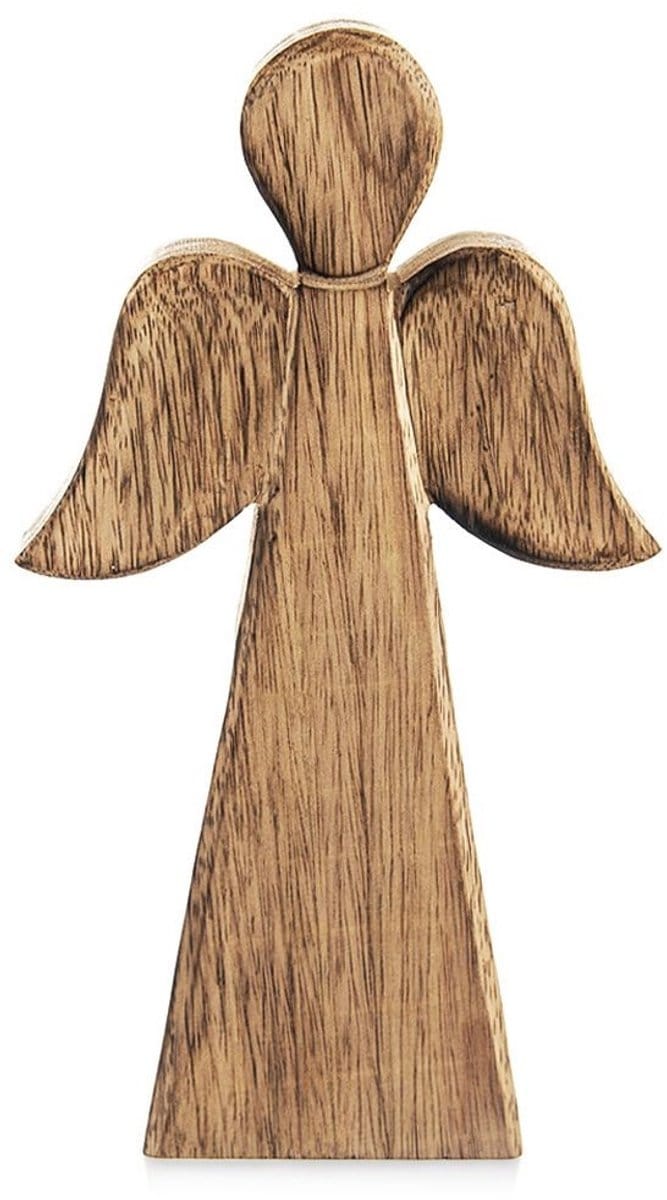 Orion Natural - Decoratief beeldje - Engel - Van hout - 24 cm