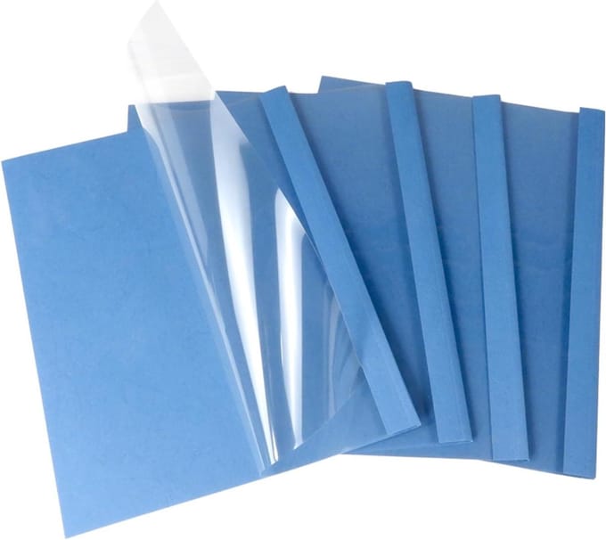 Thermische Bindomslagen - Bindmap A4 - Documenten Professioneel Binden - Transparante PVC Voorzijde - 4 mm 35 Vellen - Blauw