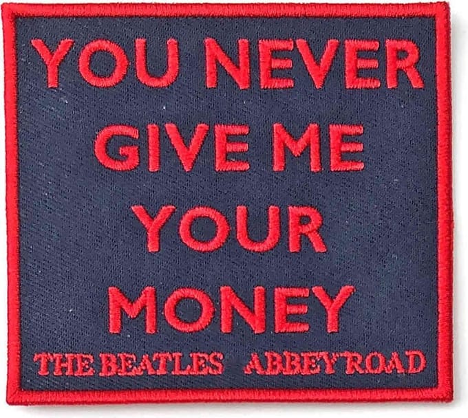 The Beatles - Your Never Give Me Your Money Patch - Zwart/Rood