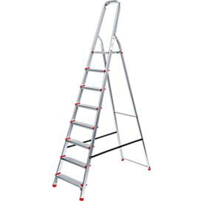 Aluminium trapladder, belastbaar tot 150 kg, 8 treden