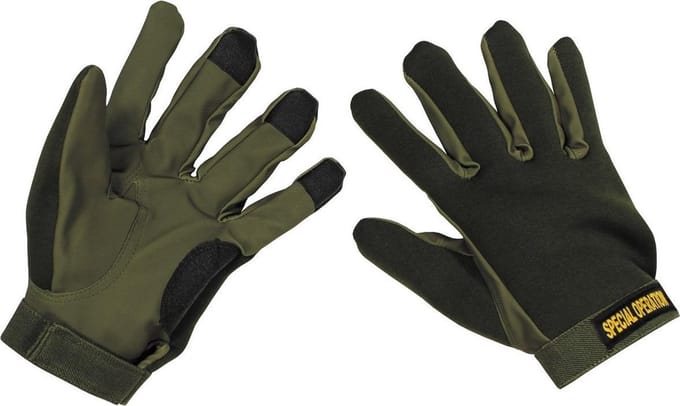Neopreen Vingerhandschoenen, olijf/legergroen, MAAT XL