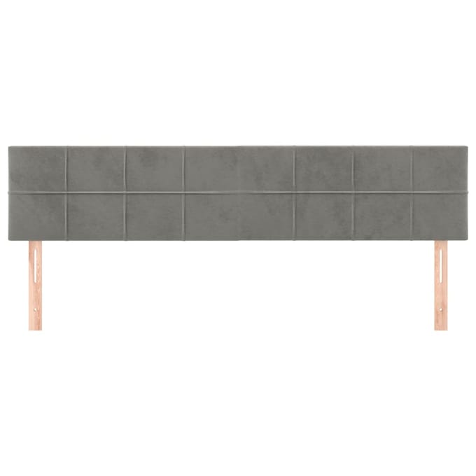 vidaXL - Hoofdborden - 200x5x78/88 - cm - fluweel - lichtgrijs