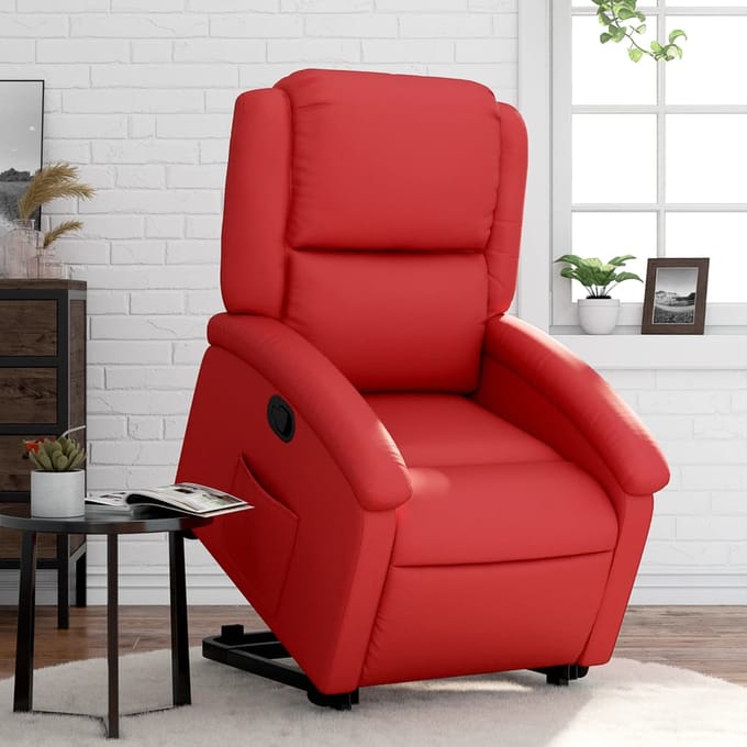 vidaXL - Sta-op-stoel - kunstleer - rood