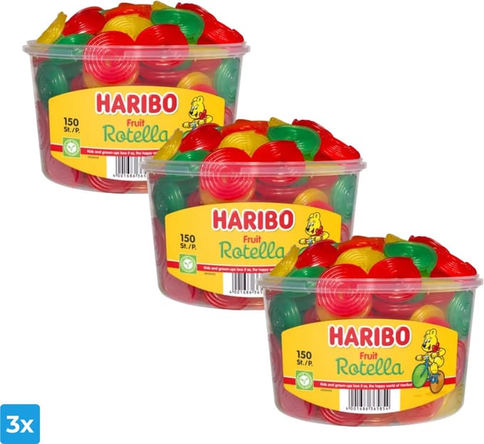 Haribo Fruit Rotella (3x 150 stuks)