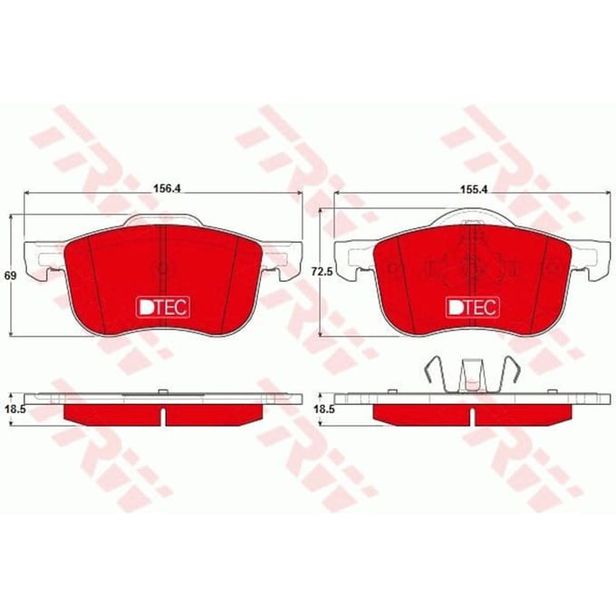 Remblokset, schijfrem DTEC COTEC TRW GDB1388DTE