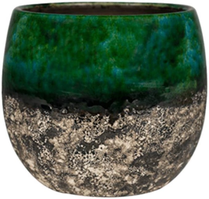 DBT Bloempot Groen-Multicolour D 19 cm H 16 cm Opening 14 cm