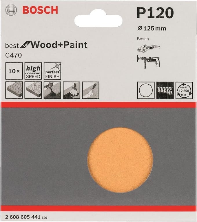 Bosch - 10-delige schuurbladset 125 mm - 120