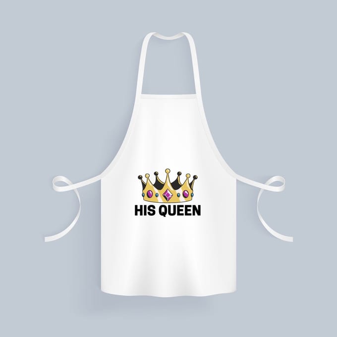 Akyol - his queen Keukenschort - Verjaardag - haar - hem - grappige tekst - 82 bij 71 cm