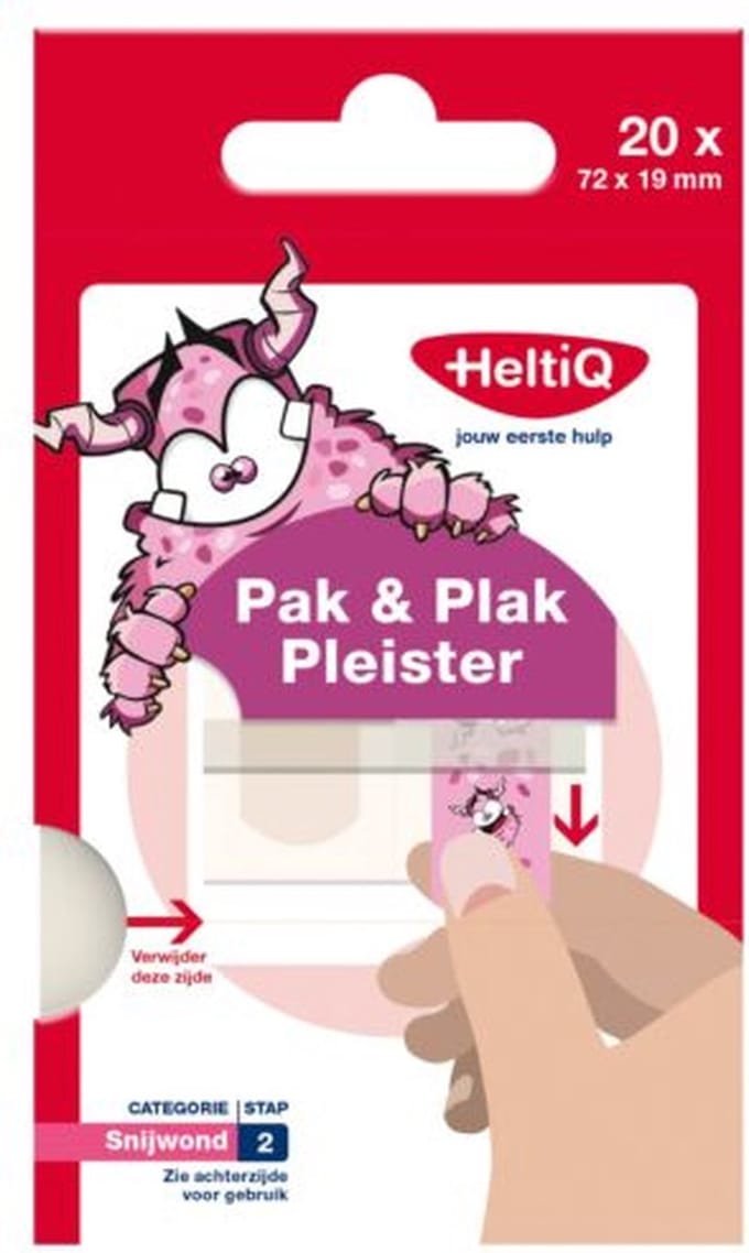 x8 HeltiQ Pak & Plak Pleister Roze