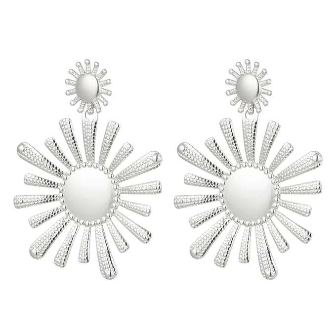 Yehwang - Oorbellen - Stainless Steel - Bloemen - Oorknoppen