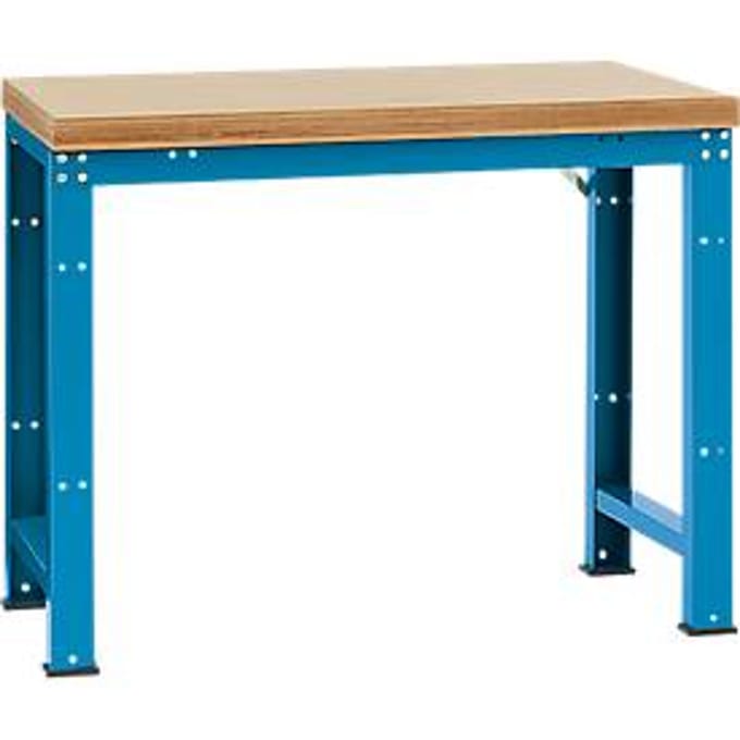 Manuflex werkbank Profi standaard, Tafelblad multiplex B 1250 x D 700, lichtblauw