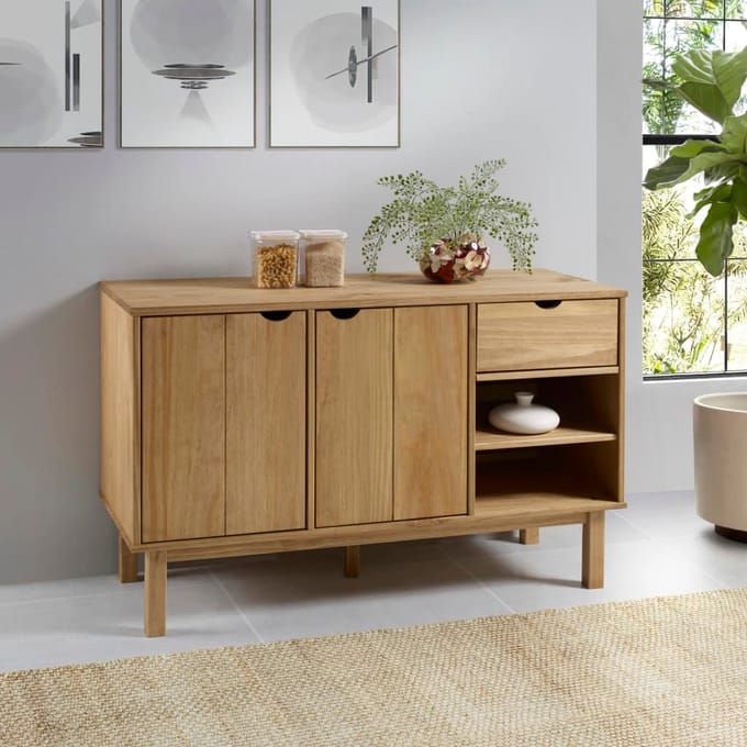 vidaXL - Dressoir - OTTA - 114x43x73,5 - cm - massief - grenenhout