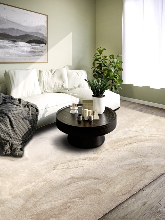 Flycarpets Villeroy & Boch - Hoogpolig vloerkleed Leon - Creme 120 x 170 cm