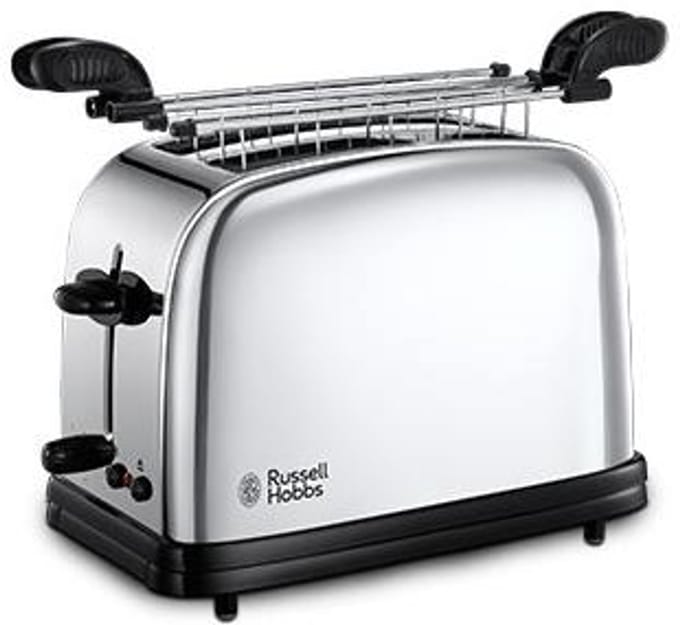 Russell Hobbs 23310-57 broodrooster 2 snede(n) Zwart, Zilver