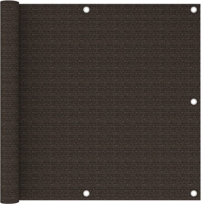 vidaXL - Balkonscherm - 90x400 - cm - HDPE - bruin