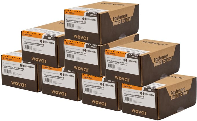 Potdekselschroeven Zwart RVS 410 4 x 80 mm Torx 20 Deeldraad | 1600 Stuks