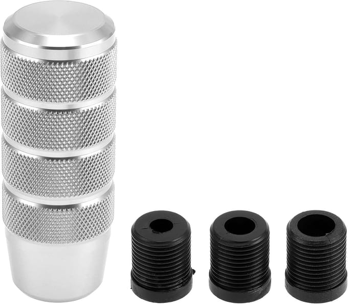 Auto Versnellingspook - Schakelknop Pook - Verbeter Rijervaring - Universele Pasvorm Adapters - 9.5cm Lengte - Zilver