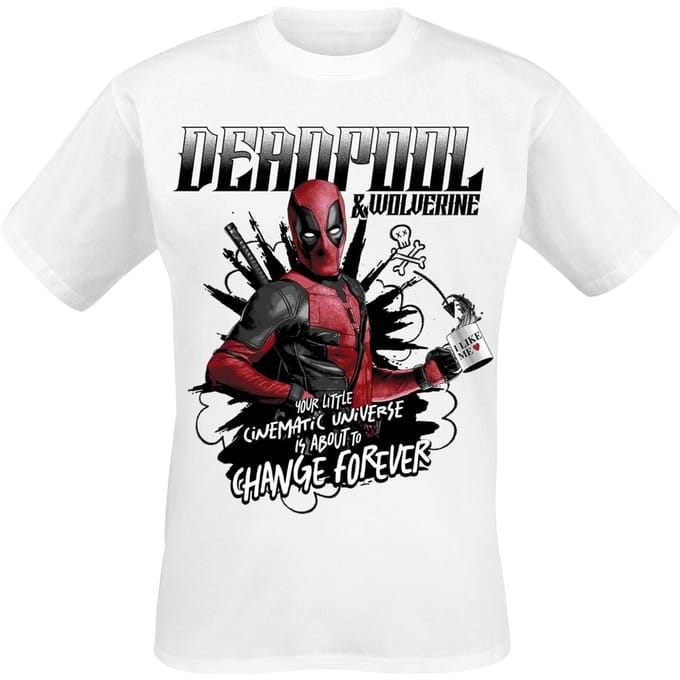 Deadpool T-shirt - Change Forever - M tot XL - voor Mannen - wit
