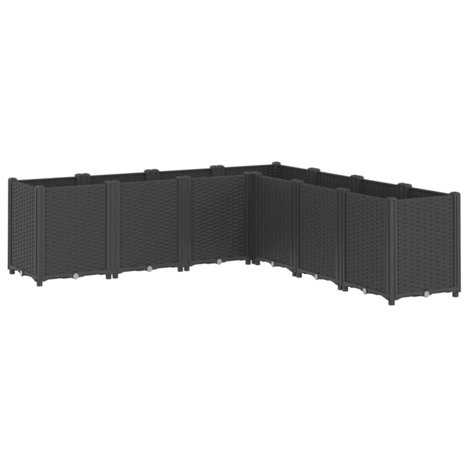 vidaXL - Plantenbak - 160x160x53 - cm - polypropeen - zwart