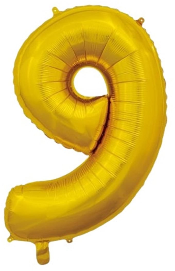 Wefiesta Cijferballon 9 Folie 66 Cm Goud