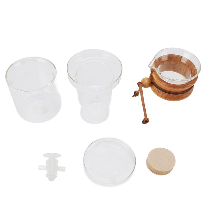 Cafetière à infusion froide en verre transparent avec débit d'eau réglable pour L white