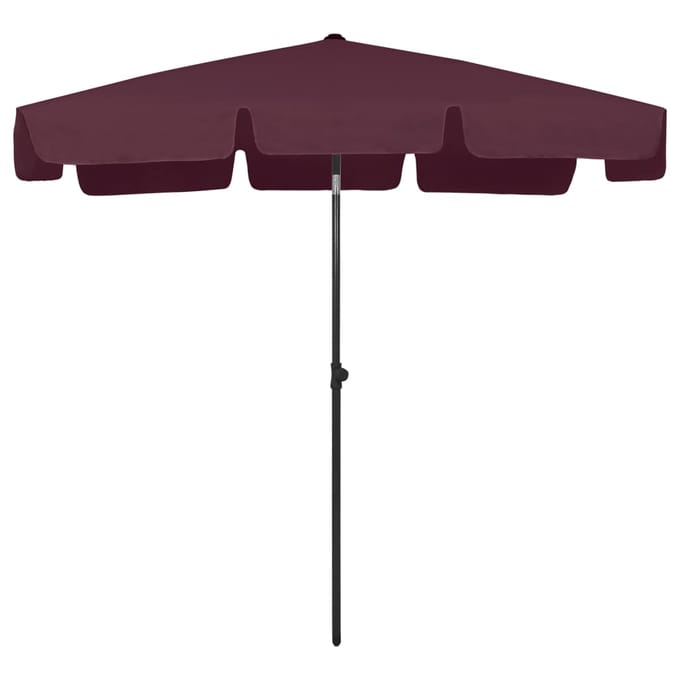 vidaXL - Strandparasol - 200x125 - cm - bordeauxrood
