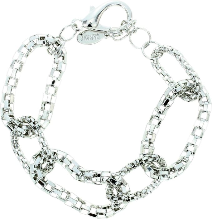 Behave - Grove armband zilverkleur - tijdloos accent - modieuze look