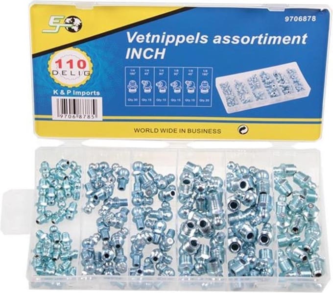 Topgear Vetnippels Inch - Assortiment box - 110 delig