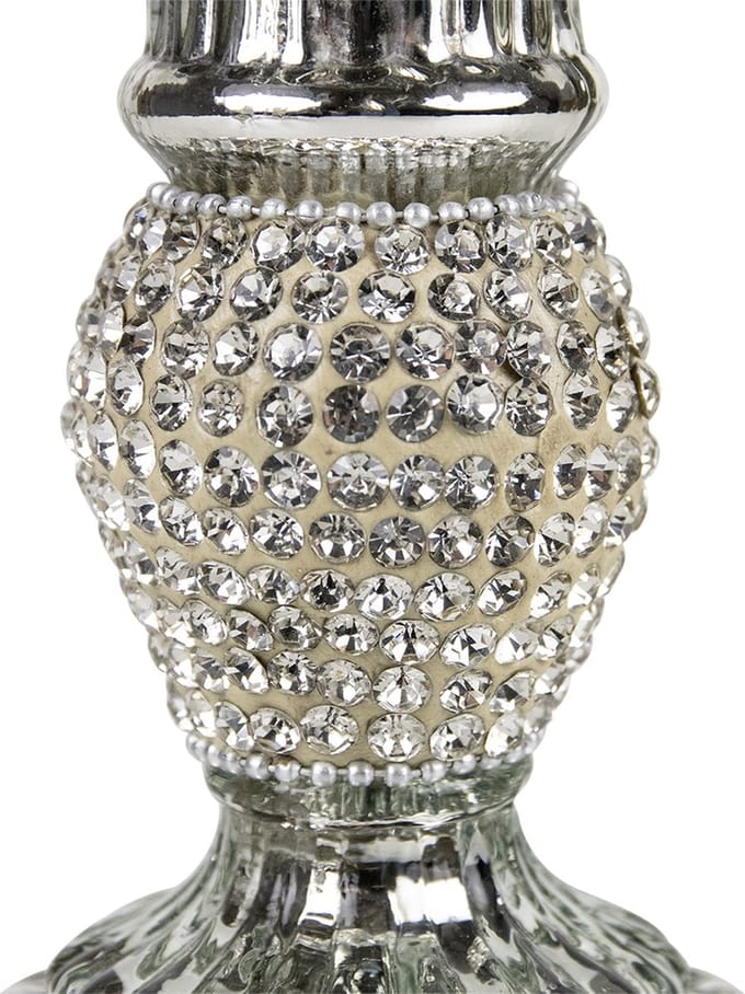 kandelaar strass zilver 10cm