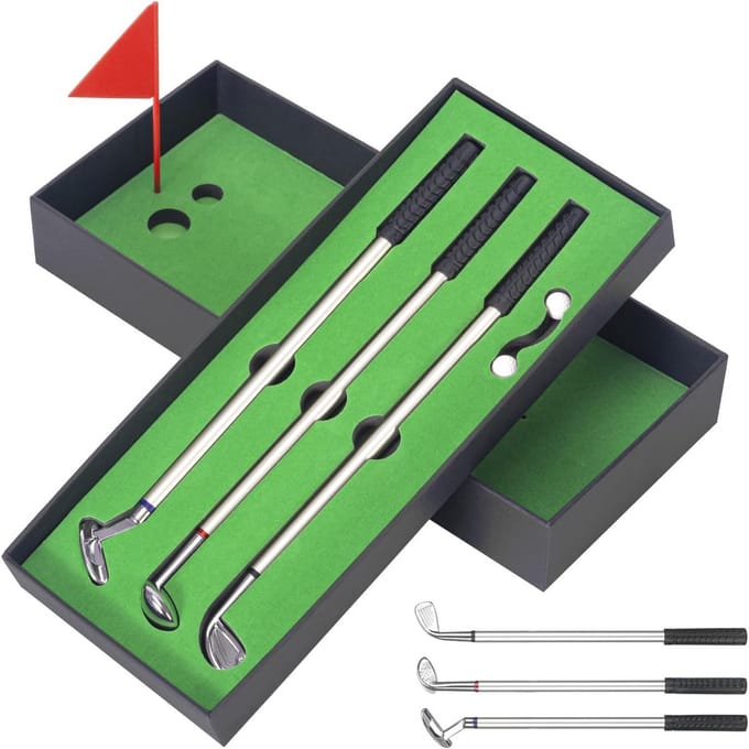 Golf geschenken voor mannen - 3 golfclubbalpennen met geschenkdoos