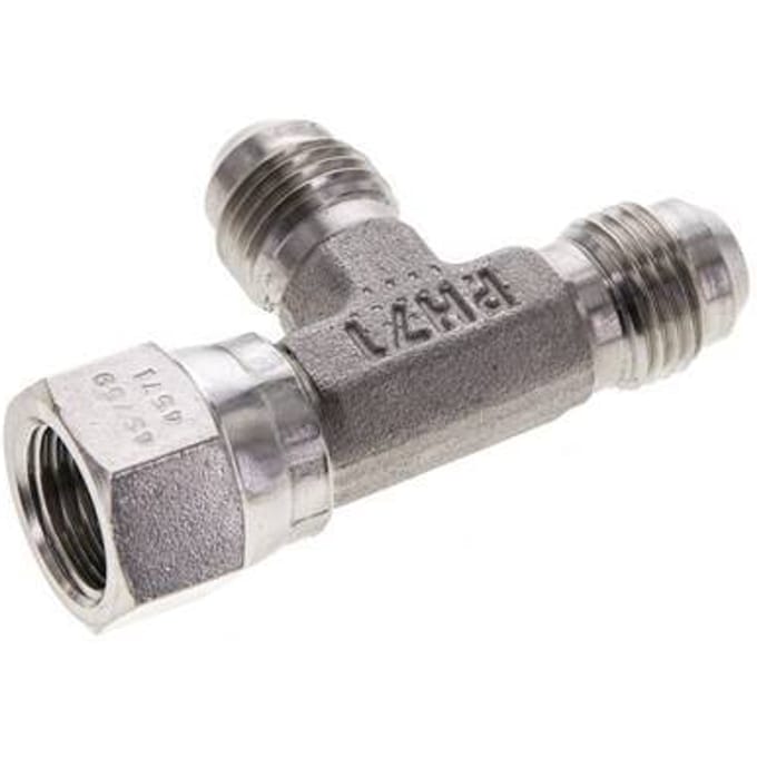JIC T-koppeling UNF 9/16''-18 binnendraad x buitendraad RVS 350 bar (4917.5psi)