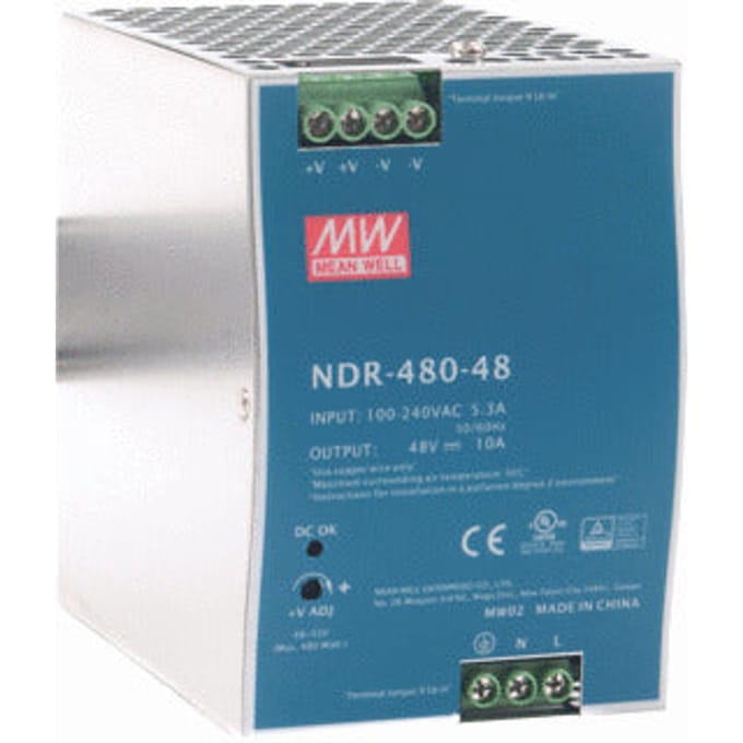 Mean Well NDR Universele Voedingseenheid 48V 10A | NDR-480-48