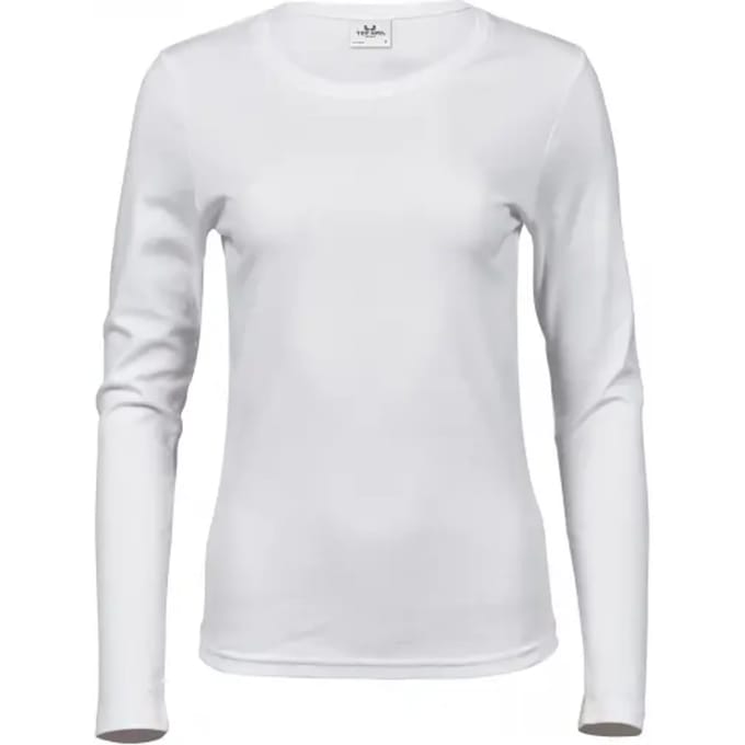 Tee Jays - Dames Interlock T-shirt lange mouwen - White maat L