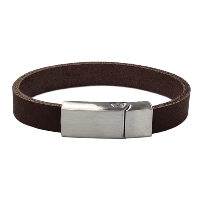 Smalle as armband donkerbruin 17 cm
