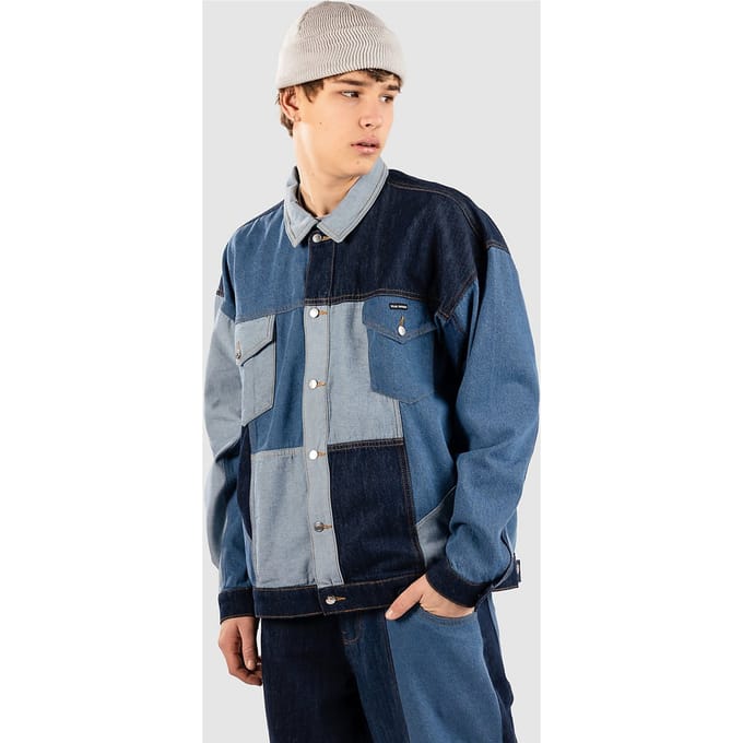Blue Tomato Denim Patchwork Jas blauw