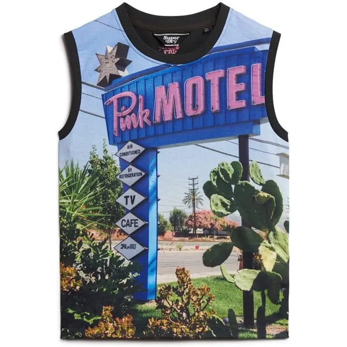 Superdry Hemdtopje met Subprint Grijs Grootte: 42