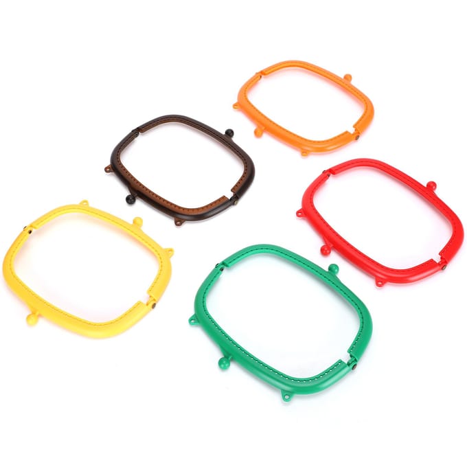 5 Stuks Portemonnee Frame Halfrond Snoepkleuren Gebogen Plastic DIY Tas Accessoires 16cm red