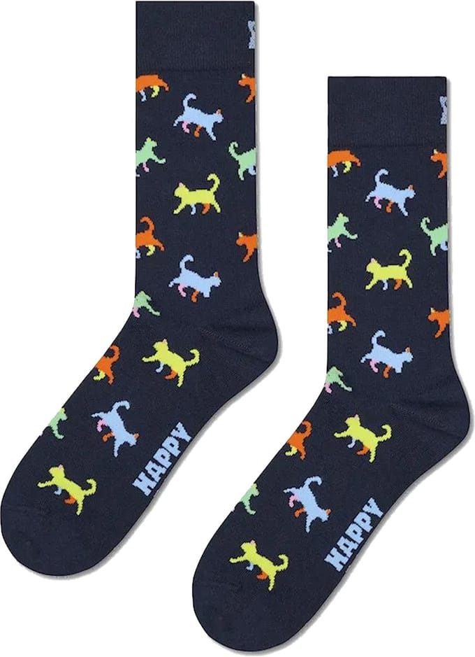 Happy Socks Kitten Love Sock - unisex sokken - navy - Unisex - Maat: 41 - 46