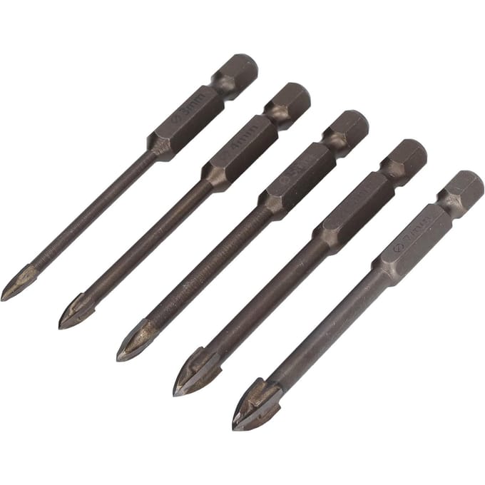 5 Stuks Kruiskop Zeskant Boor Multifunctionele Carbide Beton Gatopener voor Keramiek Graniet