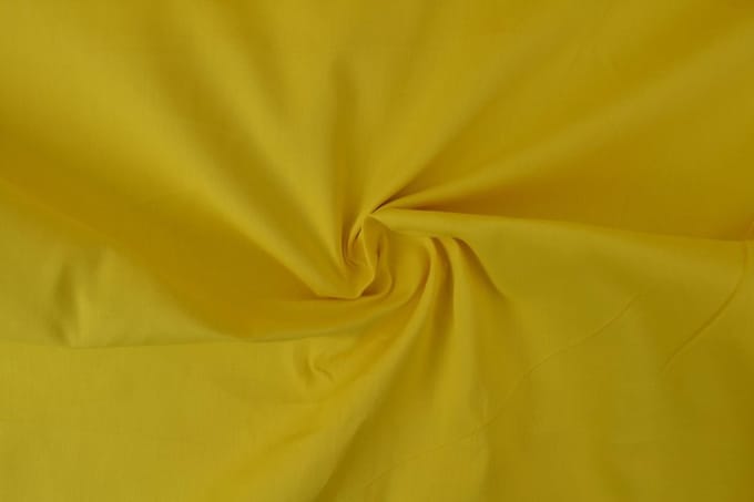 12 meter brandvertragende katoen stof - Geel - 300cm breed