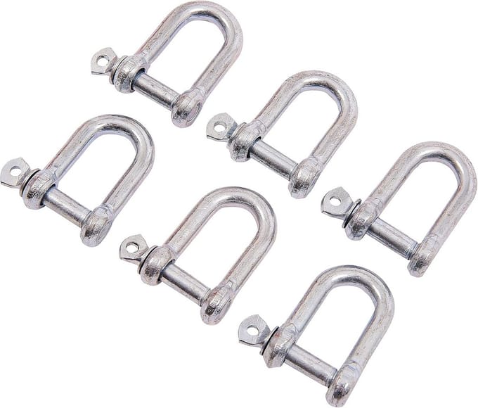 Set van 6 stuks 8 mm D-beugels voor bevestiging