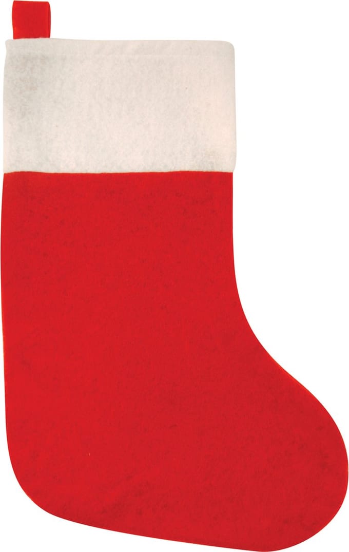 Kerstsok - rood - 41 cm - 20 x 41 cm - polyester
