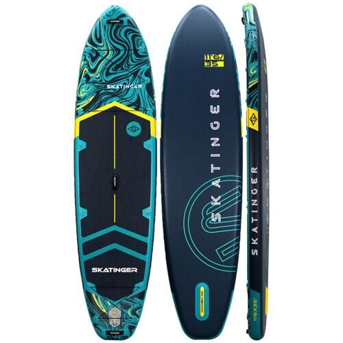 Skatinger Prana Dark Blue Opblaasbaar Yoga SUP Board – Compleet Pakket