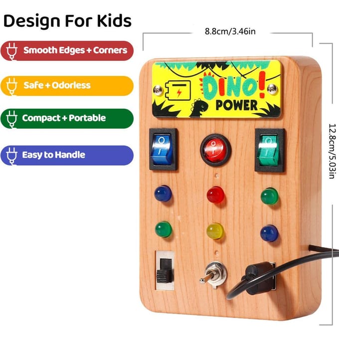 Table d'activités Montessori idéale pour les garçons de 18 mois, dotée d'un interrupteur lumineux LED et d'un tournevis - Jouets sensoriels yellow