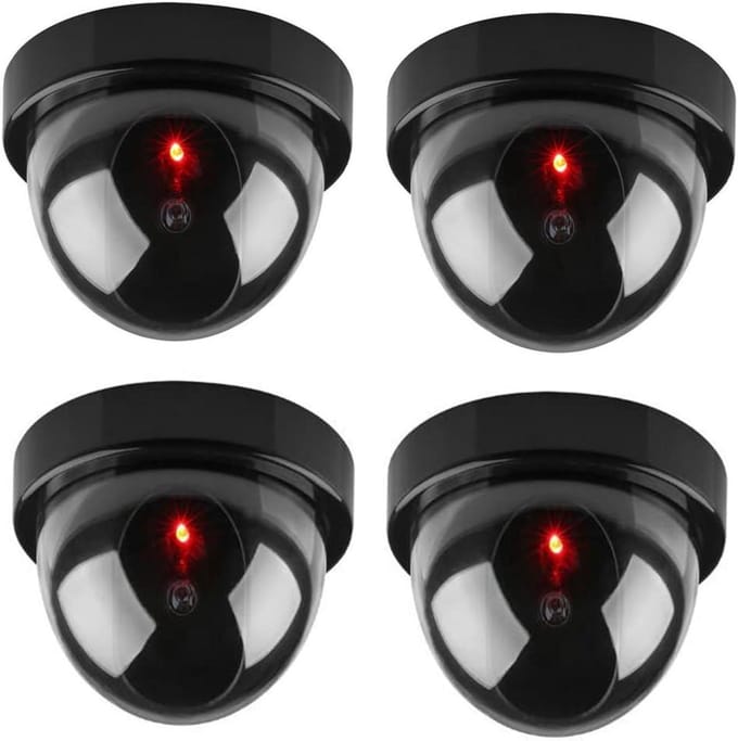 Dummy Camera Set - Nep Beveiliging - Diefstal Preventie - Knipperend LED - 4 Stuks - Zwart